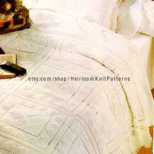 Heirloom Bedspread Cover Crochet Pattern PDF Popcorn Stitch Decorative Edging Afghan Motif Double Bedspread Graph Instant Download PDF - 04
