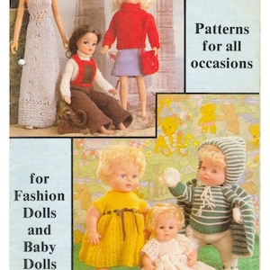 15+ Vintage Knitting Patterns Baby Doll Fashion Doll Clothes All Occasions Teen Doll 12&#39;&#39; 16&#39;&#39; 20&#39;&#39; 30cm 40cm 50cm Instant Download PDF