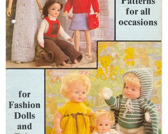 15+ Vintage Knitting Patterns Baby Doll Fashion Doll Clothes All Occasions Teen Doll 12'' 16'' 20'' 30cm 40cm 50cm Instant Download PDF