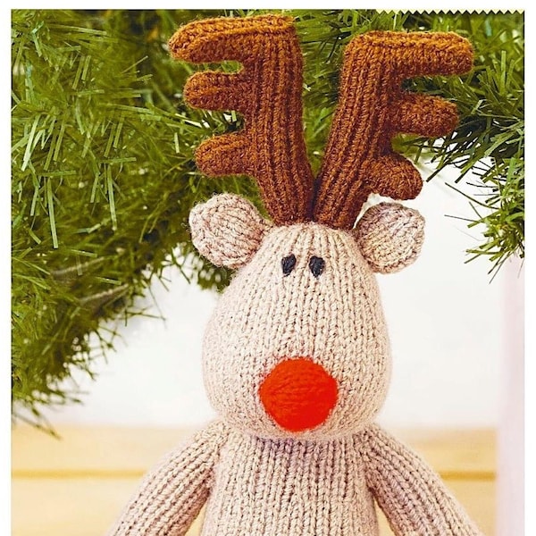 Reindeer Vintage Knitting Pattern Christmas Decoration Baby Plush Stuffed Soft Toy Boy Girl Seasonal Gift Idea Instant Download PDF - 8