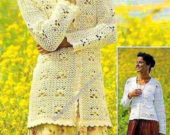 Women's Girls Cardigan Vintage Crochet Pattern PDF Ladies Long and Short Cardigans Jackets Size S M L Instant Download PDF - 35