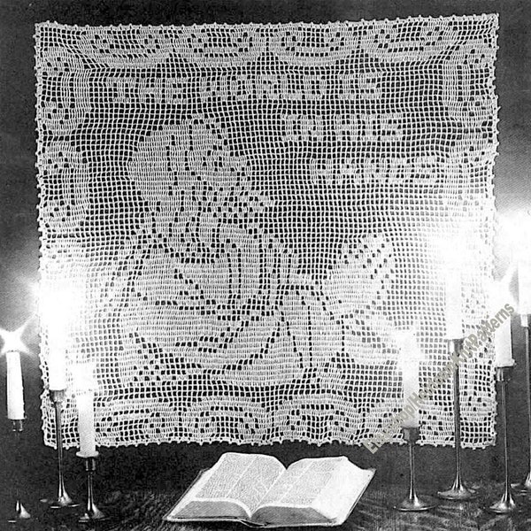 Heavenly Father Blessings Panel Vintage Filet Crochet Pattern Prayer Inspirational Religious Table Topper Decor Instant Download PDF - 3970