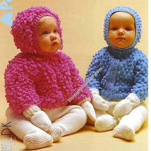Vintage Knitting Pattern Baby Loop Bobble Stitch Cardigan Jackets Hats Legging Mitts Sets PDF Instant Digital Download 0 12m Etsy Canada
