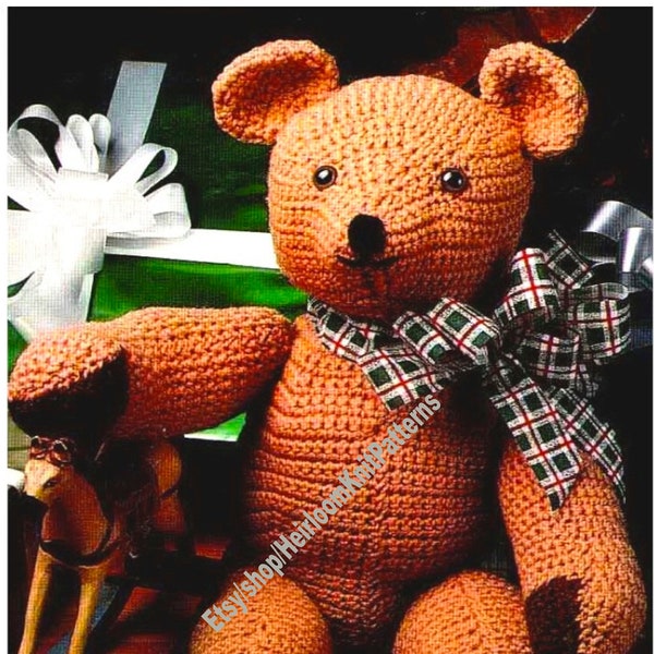 Classic Teddy Bear Toy Vintage Crochet Pattern PDF Baby Child Boy Girl Toy Teddybear Stuffed Soft Toy Gift Idea Instant Download PDF - 3058