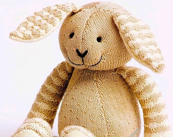 Rabbit Bunny Toy Vintage Knitting Pattern Baby Boy Girl Soft Stuffed Toy 4Ply yarn Easter Christmas Gift Idea Instant Download PDF - 483