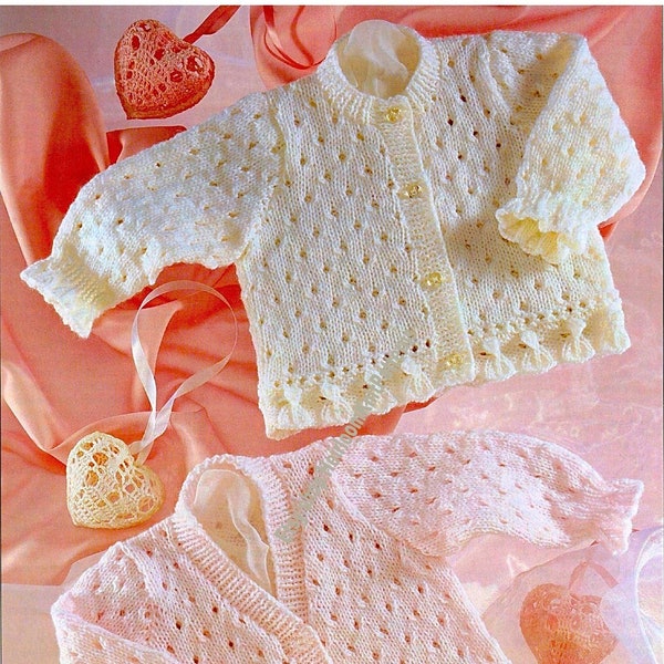 Girls Cardigans Vintage Knitting Pattern Baby Big Girl Round V Neck 0-3M; 3-6M; 6-12M; 1-2Y; 3-4Y; 5-6Y; 16-26''  Instant Download PDF - 773