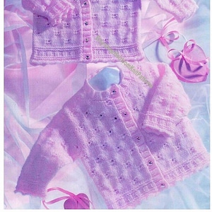 Baby Child Cardigans Vintage Knitting Pattern 16-26&#39;&#39; 0- 6 yrs Toddler Big Girl Round V Neck Cardigan DK 8ply yarn Instant Download PDF- 763