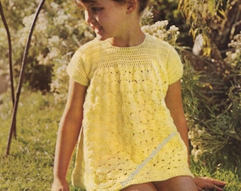 Baby Toddler Girl Dress Vintage Crochet Pattern Summer Beach Holiday Girls Dress 1-2-3 years Instant Digital Download PDF Pattern - 2014
