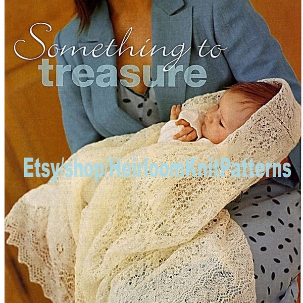 Shetland Shawl Vintage Knitting Pattern Traditional Baby Lace Shawl Boy Girl Christening Shawl Wrap Blanket Instant Download PDF - 174