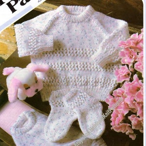 Baby Sweater, Short Pants & Socks Set Vintage Knitting Pattern 18- 22&#39;&#39; 3 Months- 2 yrs Boy Girl DK 8ply Jumper Instant Download PDF - 3161