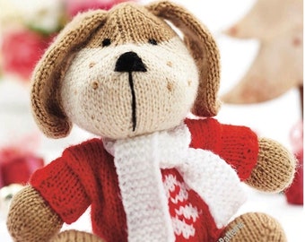 Puppy Toy Vintage Knitting Pattern Cute Little Dog Puppy Baby Boy Girl Stuffed Soft Toy Christmas Gift Idea Instant Download PDF - 791