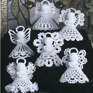 6 Little Angels Vintage Crochet Pattern Christmas Tree Trims Special Occasion Wedding Ornaments Decoration Gift Instant Download PDF - 2436