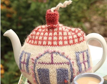 Tea Cosy Vintage Knitting Pattern Country Cottage Tea Cozy Knitted Tea Cosies Cozies Pattern Home Kitchen Decor Instant Download PDF - 243