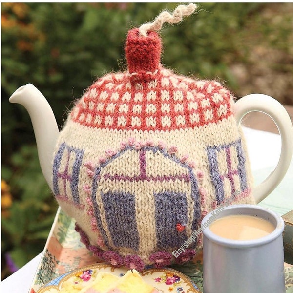 Tea Cosy Vintage Knitting Pattern Country Cottage Tea Cozy Knitted Tea Cosies Cozies Pattern Home Kitchen Decor Instant Download PDF - 243