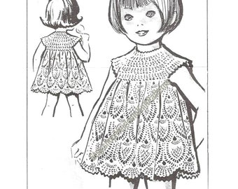 Child's Pineapple Lace Dress Vintage Crochet Pattern PDF Special Occasion Fits Girl 2 & 4 years 22'' 23'' Chest Instant Download PDF - 3094