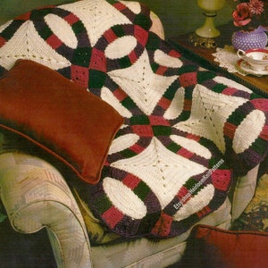 Doppel Ehering Afghan Vintage Häkelmuster Muster Hochzeitsgeschenk Decke Afghan Jubiläum Quilt werfen Tagesdecke Sofort-Download PDF-1083