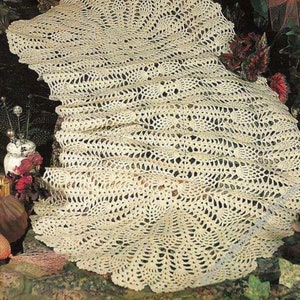 Pineapple Dresser Scarf Table Runner Vintage Crochet Pattern Pineapple Centerpiece Doily Row by Row Home Decor Instant Download PDF - 3156