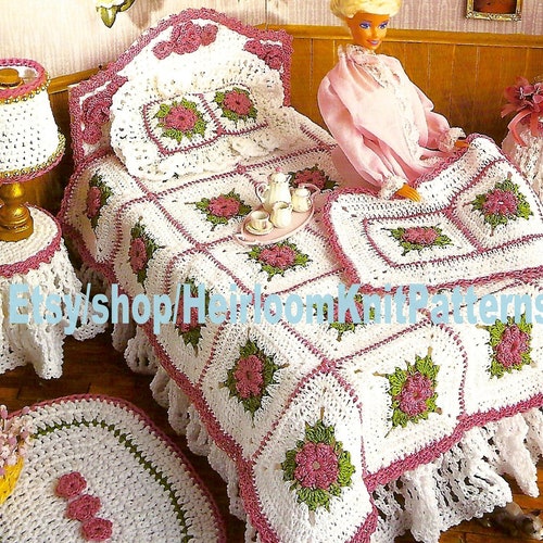 Barbie Furniture Crochet Pattern Fashion Doll Bedroom Etsy