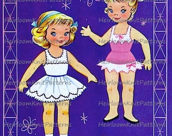 Vintage Craft Book Printables Paper Dolls Vintage Dainty Dolly Child Girl Boy Preschool School Activity Doll House DIY Instant Download PDF