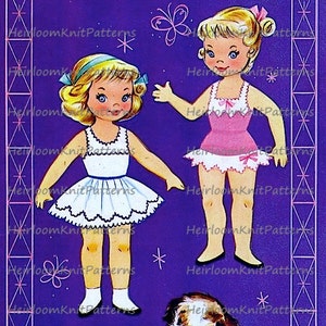 Vintage Handwerk Buch Printables Papierpuppen Vintage Zierliche Puppe Kind Mädchen Junge Vorschule Schule Aktivität Puppenhaus DIY Instant Download PDF