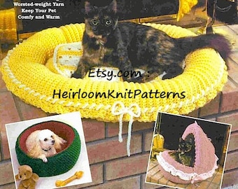 3 Designs Pet Beds Vintage Crochet Pattern PDF Dog Bed Cat Bed Pet Bed Pet Nest Crochet Pattern Instant Download Pet Pattern PDF - 1091