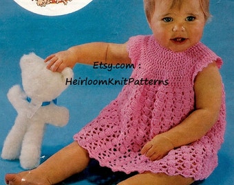 Baby Dress Vintage Crochet Pattern PDF Baby Girls Sundress DK 8ply Crochet Pattern Crochet Dress Pattern Instant Digital Download PDF - 2009