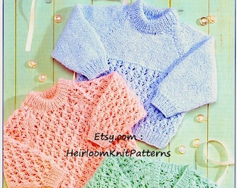 Baby Child Sweaters and Cardigan Vintage Knitting Pattern PDF 16-24'' Boy Girl Jumpers Knitting Pattern DK 8ply Instant Download PDF - 478