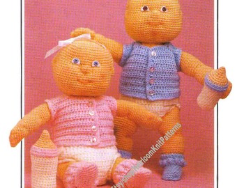 3 Vintage Crochet Patterns Soft Sculpture Doll Infant Newborn Premie Doll Pattern Doll Bassinet Pattern Amigurumi Baby Doll PDF