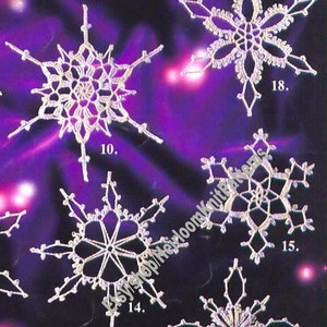 22 Snowflakes Vintage Crochet Pattern Christmas Ornaments Tree image 4