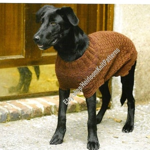 Dog Sweater Coat Vintage Knitting Pattern 4 sizes (SM M L XL) Small Puppy Medium Big Dog Sweater Coat Easy + Instant Download PDF - 3574