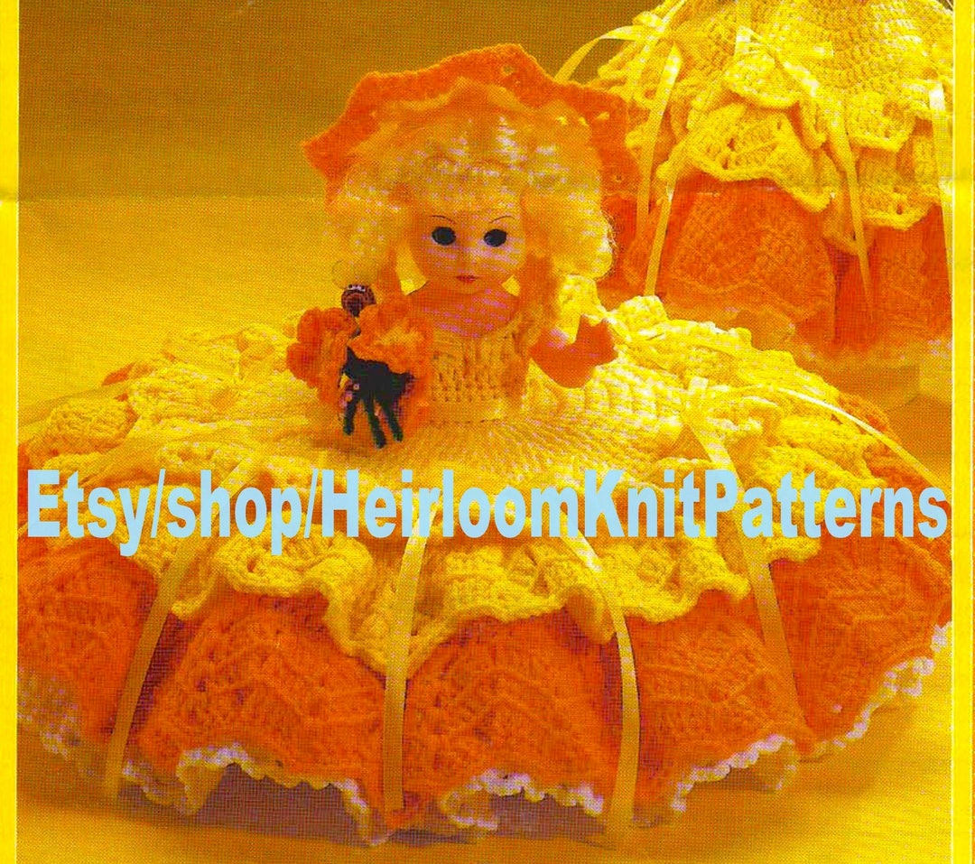 Bed Doll Dress Vintage Crochet Pattern PDF Sunshine Merry Summer Outfit