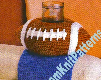 Football Coaster Caddy Vintage Crochet Pattern Drink Can Remote Holder Armchair Couch Wheelchair Walker Organizer Instant Download PDF- 2798