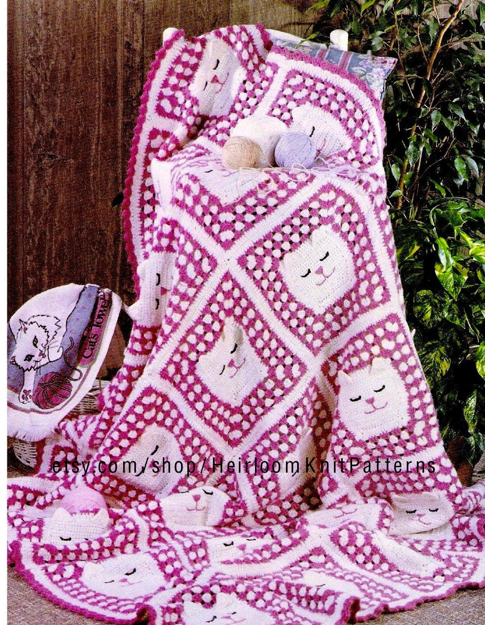 Granny Cat Afghan Throw Blanket Crochet Pattern Pdf Baby Child Etsy
