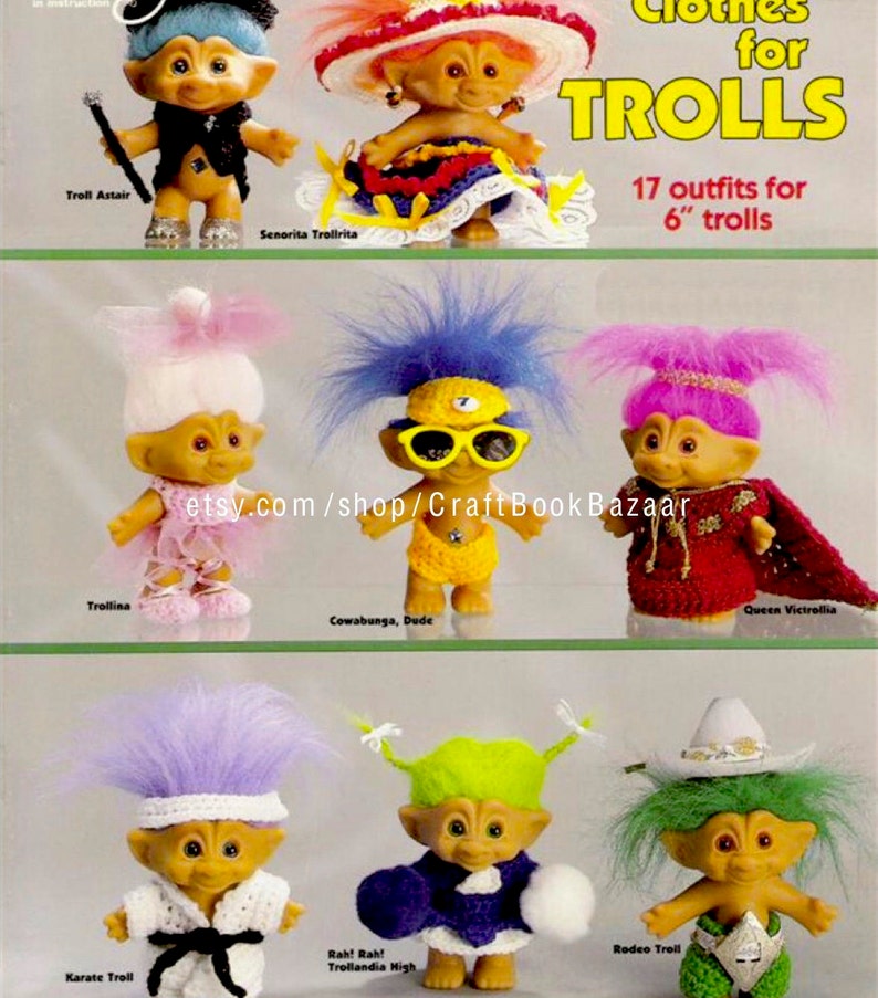 Crochet 17 Outfits Troll Clothes Pattern Baby Child Toy Troll Etsy