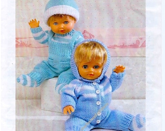 6-Piece Baby Doll Pram Set Vintage Knitting Pattern Clothes Cardigan Dungarees Height 12-14&#39;&#39; 15-18&#39;&#39; 19-22&#39;&#39; Inch Instant Download PDF - 47
