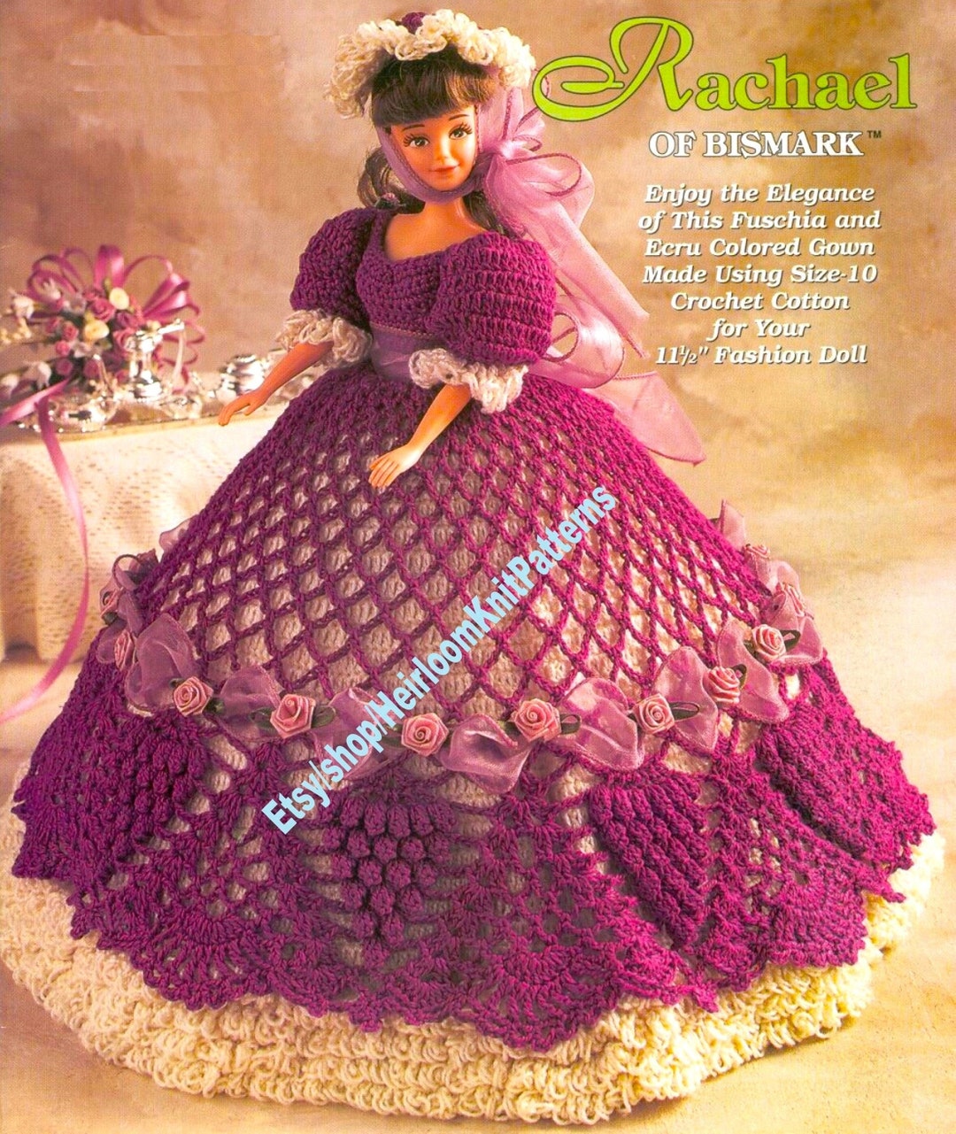 Fashion Doll Dress Gown Vintage Crochet Pattern PDF Popcorn - Etsy