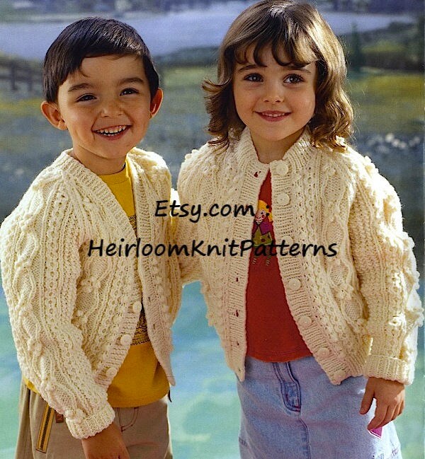 girls aran cardigan