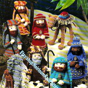 Nativity Set Vintage Crochet Pattern PDF Jesus Manger Creche Bible Story Christmas Village Decor Amigurumi Dolls Instant Download PDF - 3007