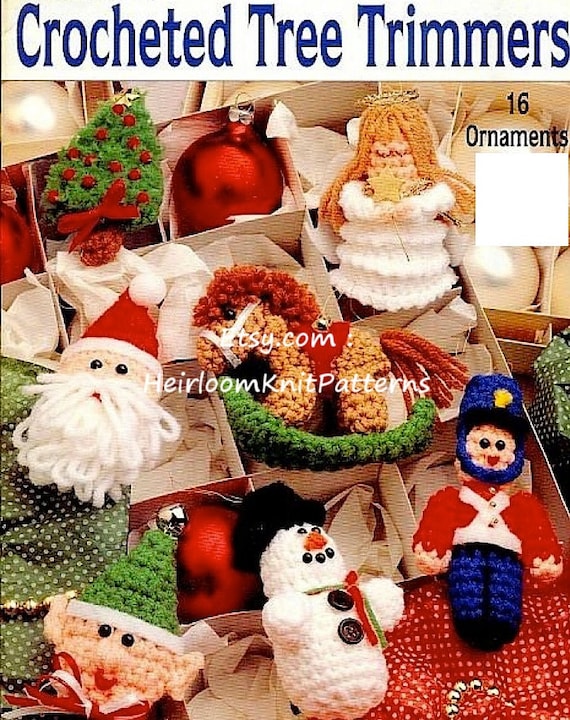 Christmas Tree Decorations Knitting Pattern Angel Baubles Santa Snowman Stocking