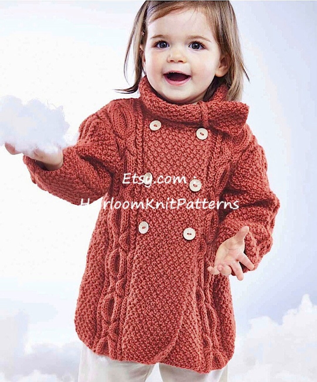 Baby Toddler Coat With XO Cables Knitting Pattern PDF Baby Boy - Etsy UK