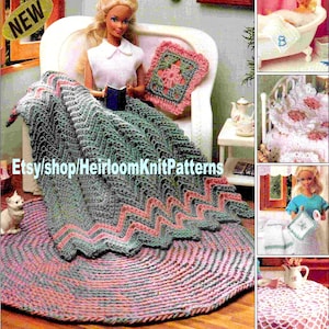 15 Designs Vintage Crochet Pattern Fashion Doll Teen Doll Home Decor Bedroom Living Room Kitchen Bathroom Afghan Instant Download PDF - 2638