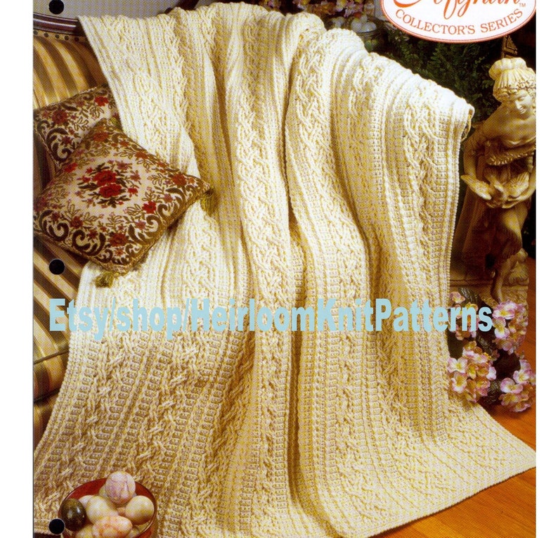 Aran Heirlooms Afghan Crochet Pattern PDF Vintage Fisherman Etsy