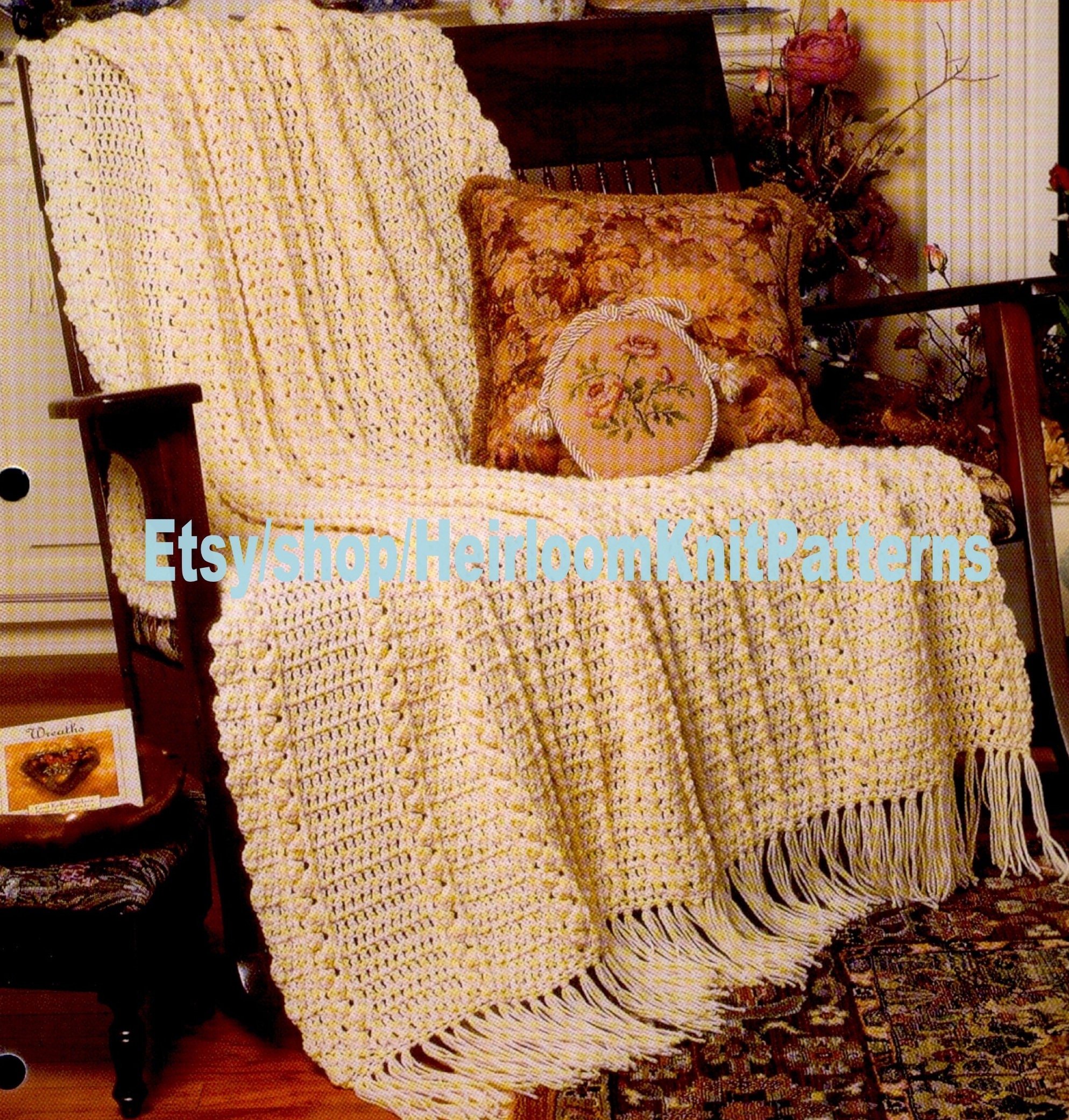 Vintage Crochet Pattern Aran Cable Afghan Pattern Aran Throw Etsy UK