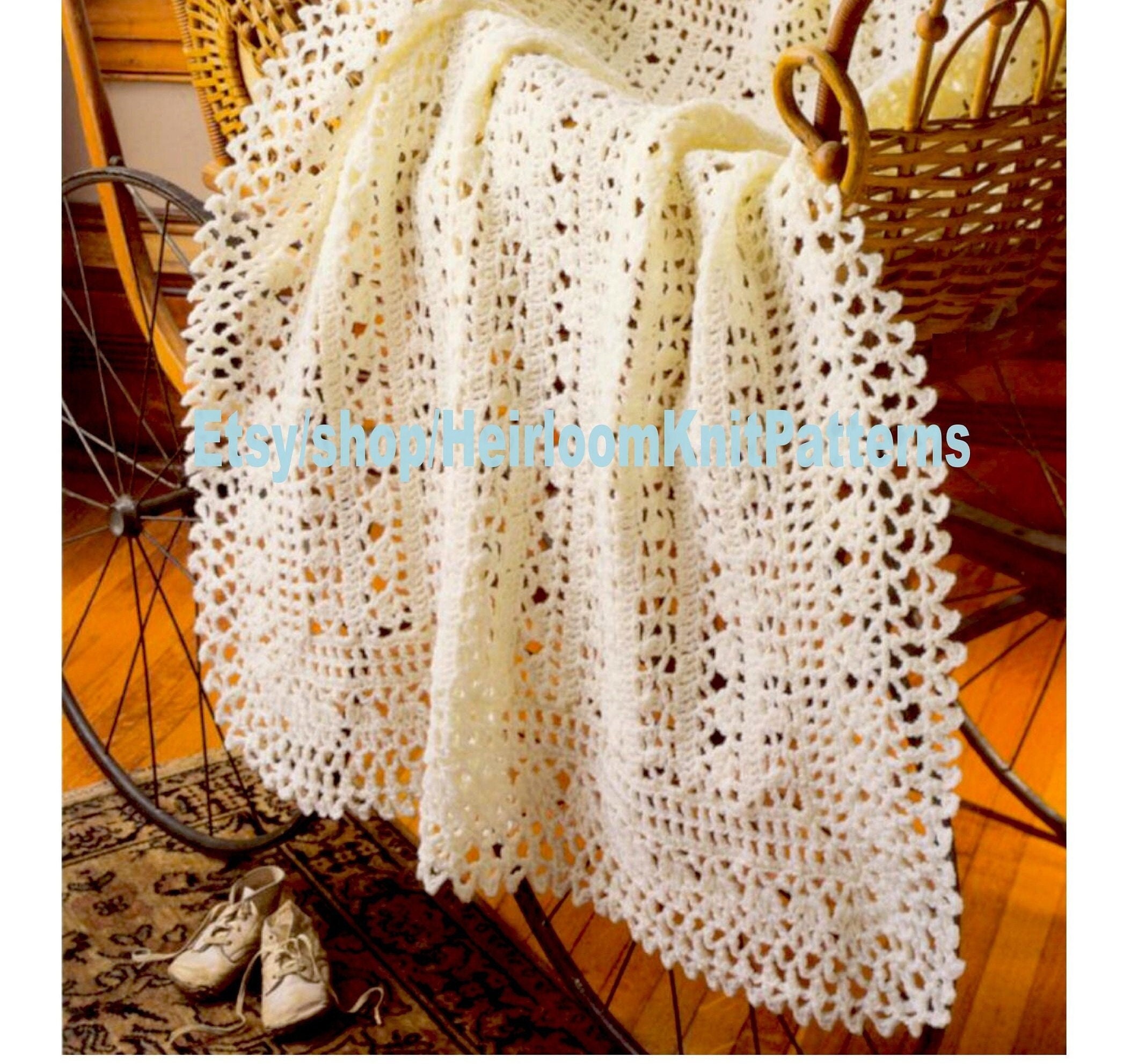 Victorian Lace Baby Afghan Vintage Crochet Pattern PDF Baby Etsy Canada