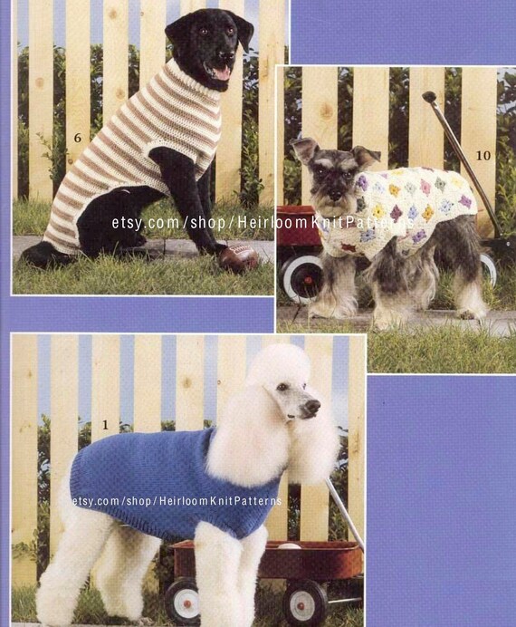 10 Designs Dog Coats Vintage Knit 