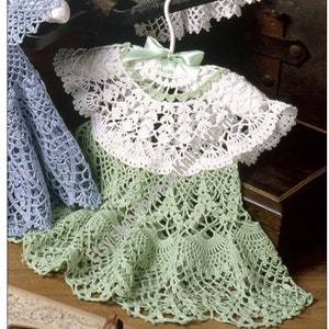 Baby Lace Dress Vintage Crochet Pattern Pretty Pineapple Party Christening Special Occasion Dress Newborn- 12 M Instant Download PDF - 3890
