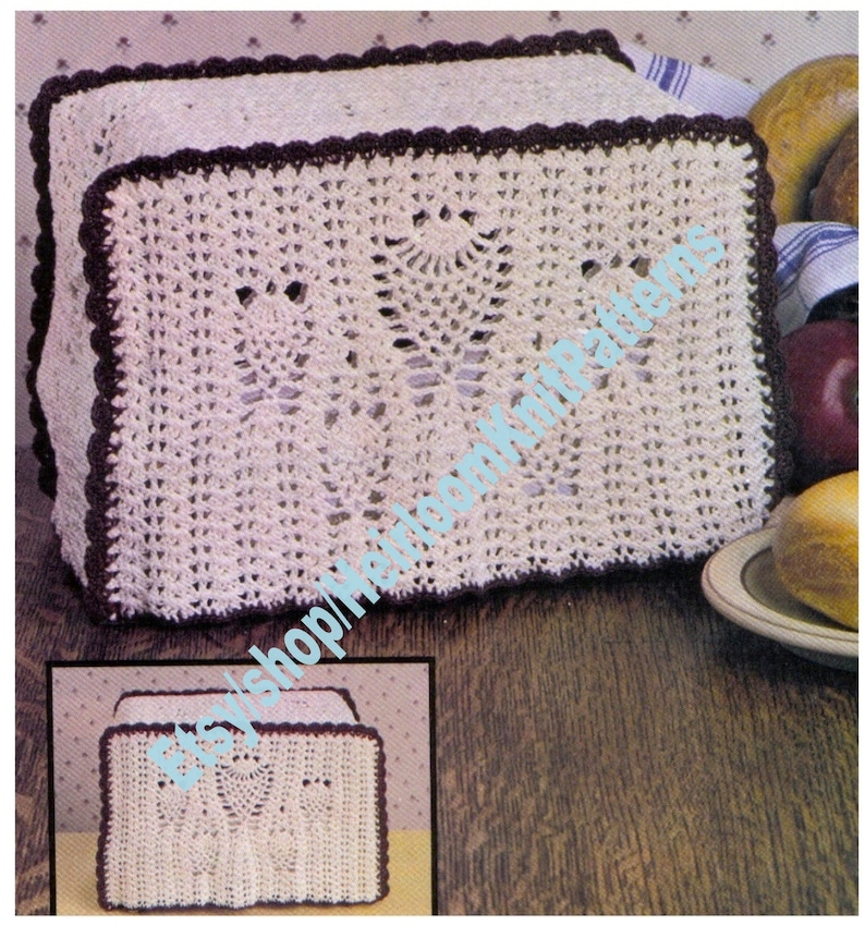 Pineapple Toaster Cover Vintage Crochet Pattern PDF Kitchen Etsy