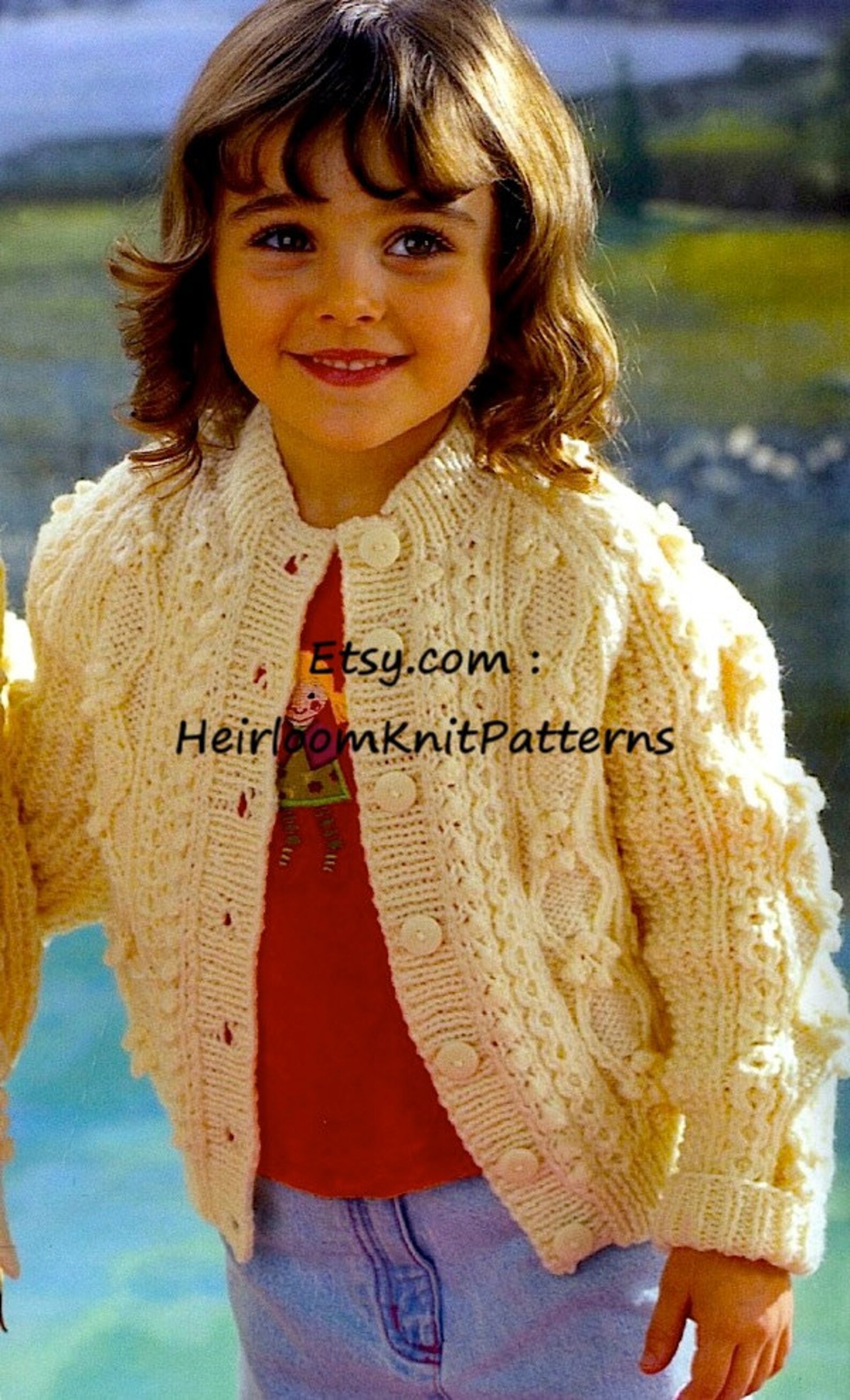 Children's Aran Cardigans Knitting Pattern PDF Etsy UK