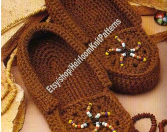 Moccasins Vintage Crochet Pattern PDF Ladies Kids Boy Girl Family Slippers House Shoes Socks Christmas Gift Idea Instant Download PDF - 3078