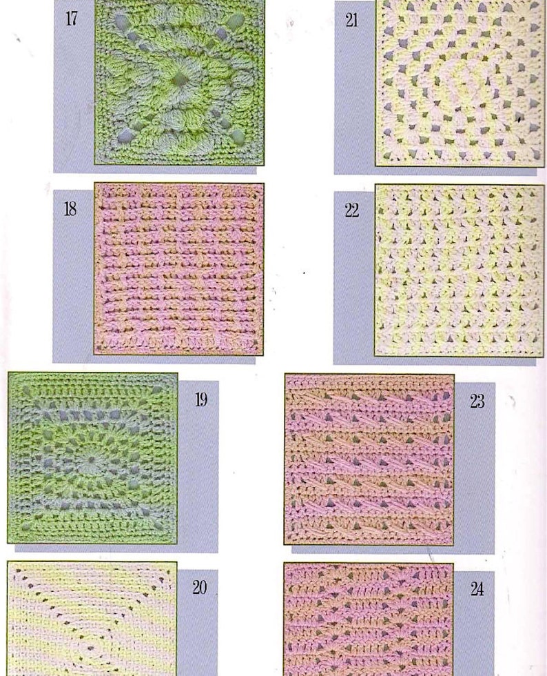 Learn 63 Easy Pattern Stitches Heirloom Afghan Vintage Crochet Pattern Sampler Blanket Quilt Scrap Yarn Gift Idea Instant Download 3629 image 4